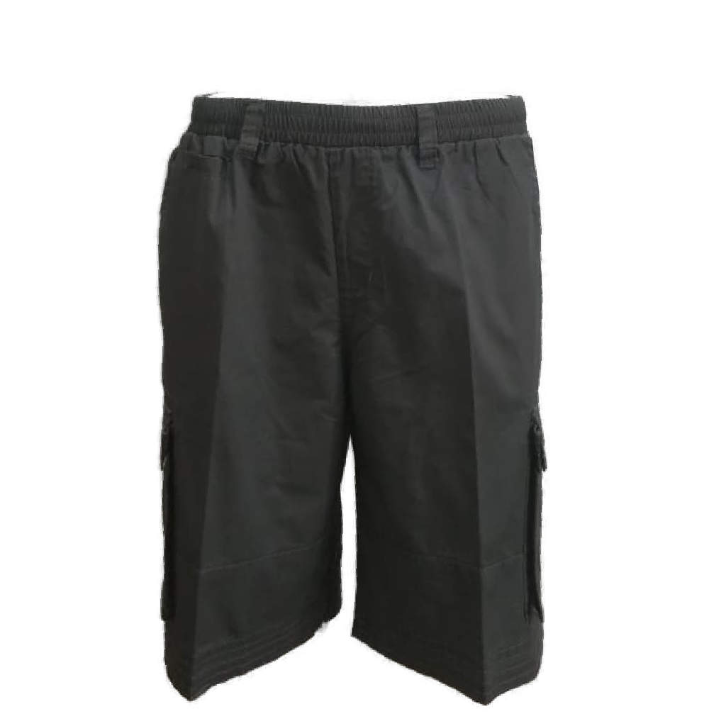 Full Elasticated Structured Short Charcoal - Kallie Khaki Online Store