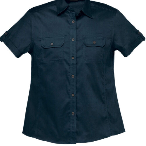 Plain Bush Shirt Navy