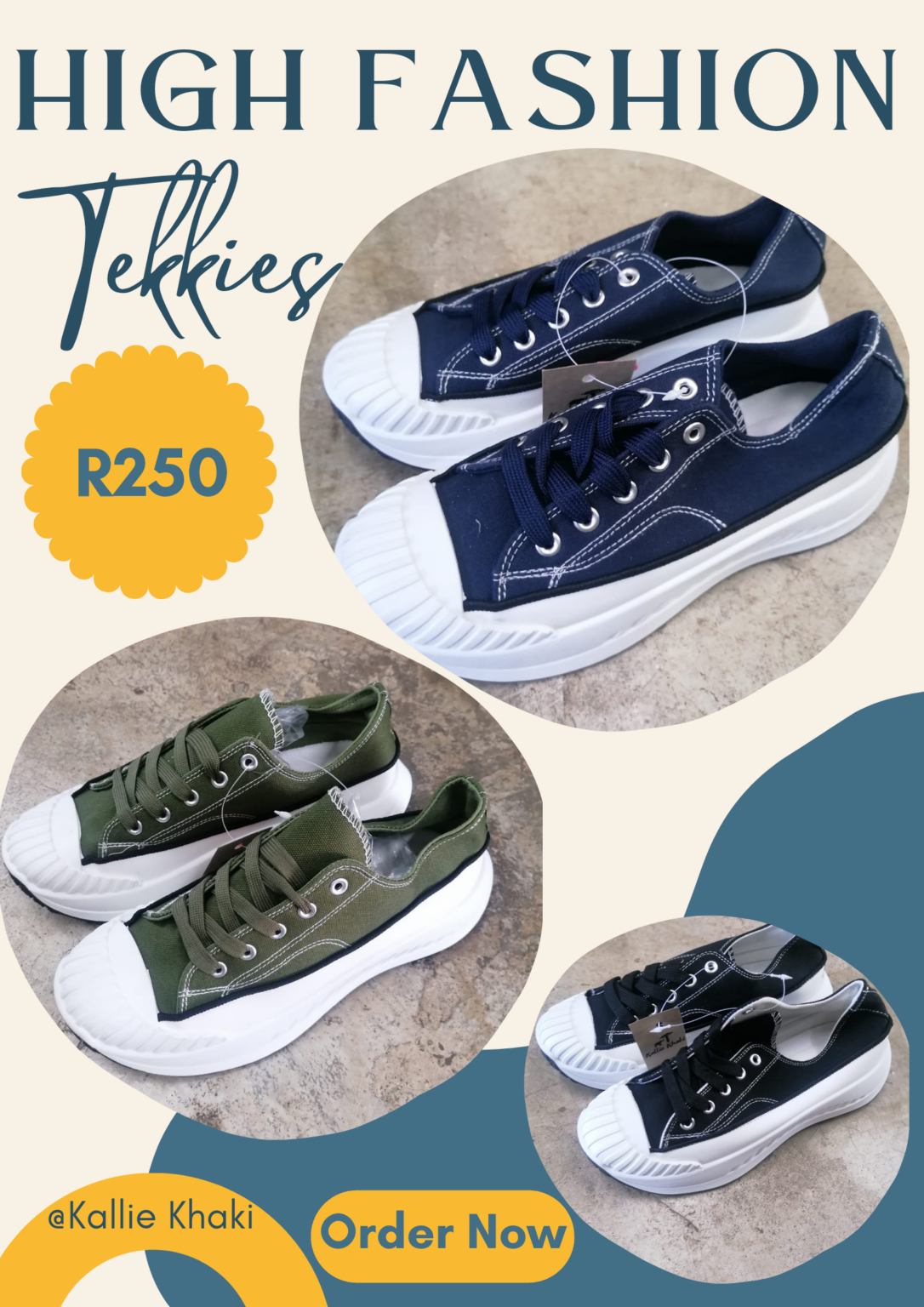 High Fashion Tekkies - Kallie Khaki Online Store